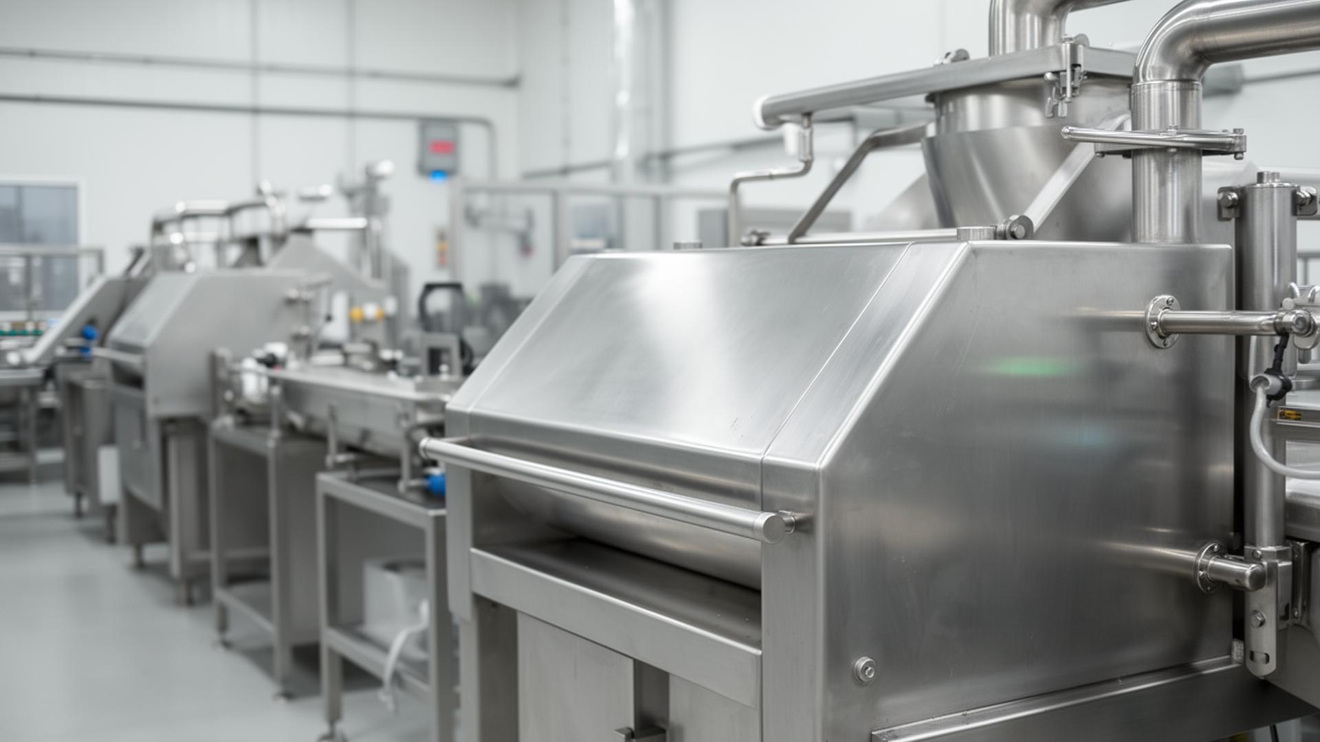 RVS apparatuur in een voedselverwerkende fabriek